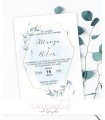 Invitación de boda imprimible barata azul y oro