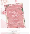 Invitación de boda imprimible barata romántica rosas