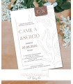 Invitación de boda imprimible elegante floral