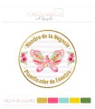 Logo planificador de eventos mariposa multicolor